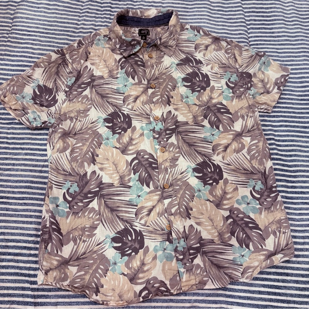 Bixby Nomad boys Tropical button down shirt